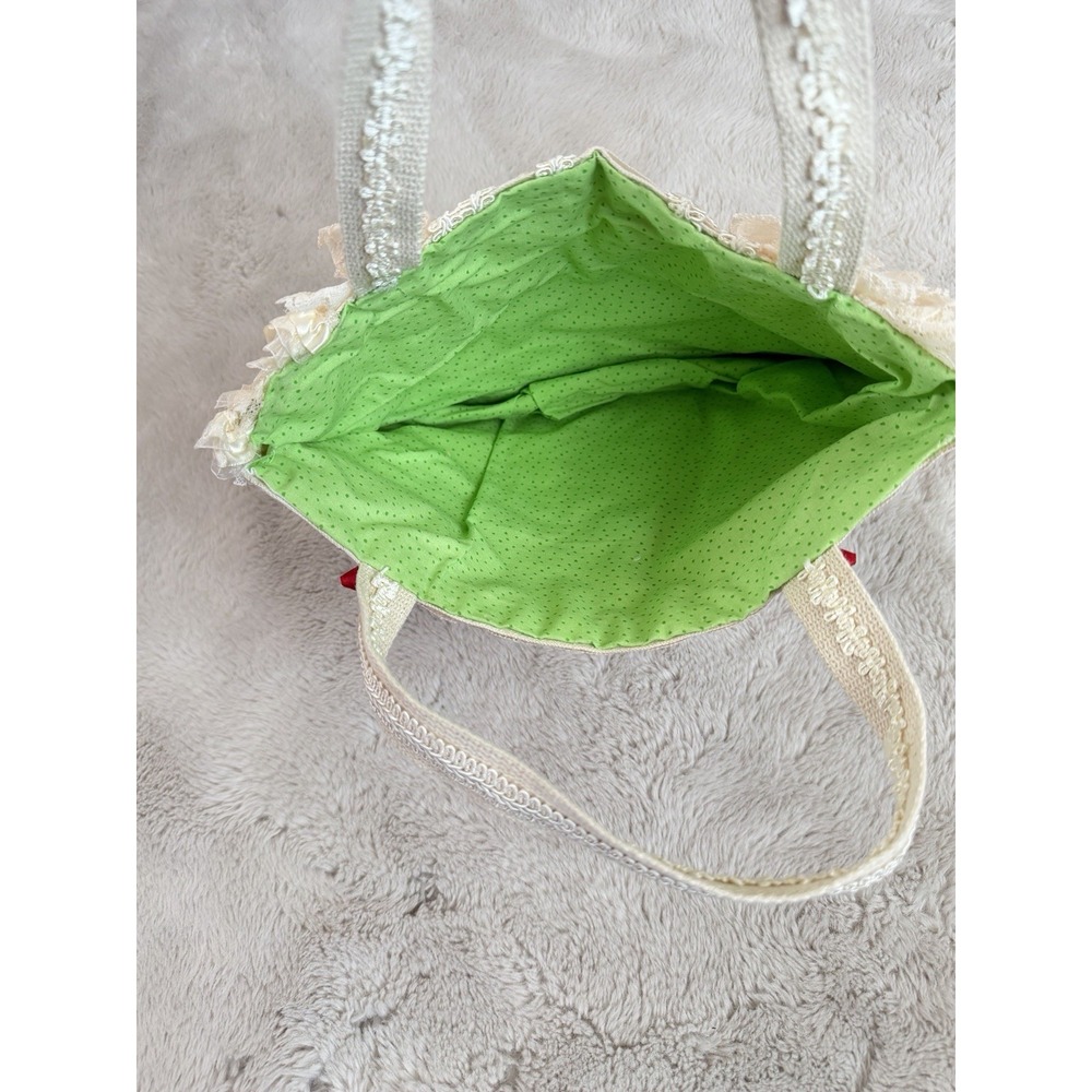Vintage Y2K Victorian Lace Tote Purse Crochet Glove Roses Cottagecore Boutique - Picture 12 of 14